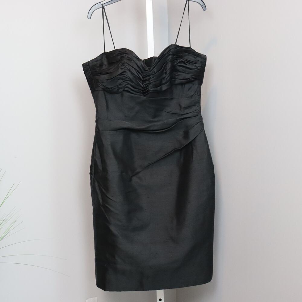 Vintage Reza Khan Black Strapless Ruched Cocktail Dress | Size‎ S/M Approx.